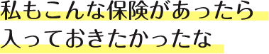 私もこんな保険があったら入っておきたかったな